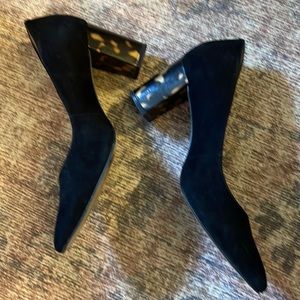 Talbots suede tortoise shell heel pumps. EUC